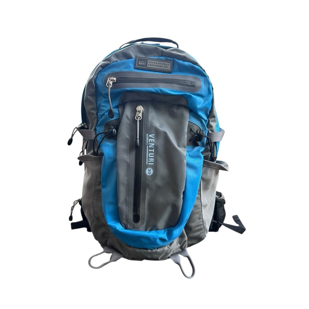 REI Venturi 30‎ Backpack Hiking Daypack Ventilated Mesh Aluminum Hydration Blue